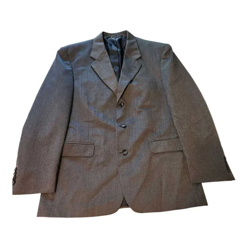 Wool Blend Brassero Made In Moldova Gray Suit Jacket Sport Coat Blazer 42R/36W